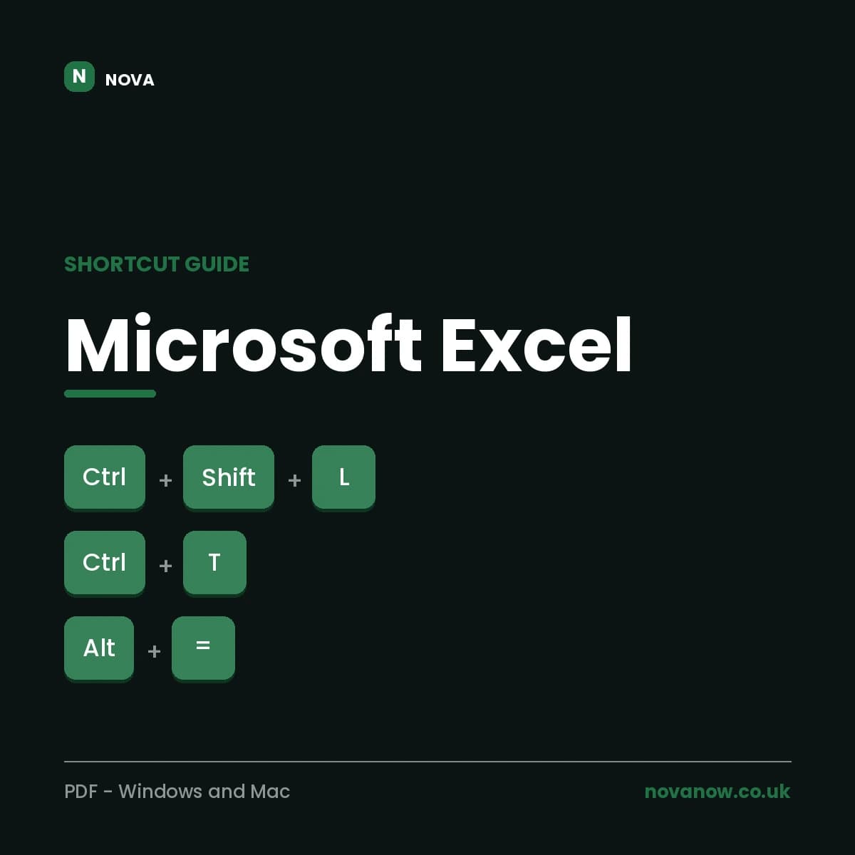 Microsoft Excel Shortcut Guide